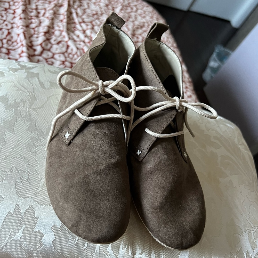 MIA Taupe Suede Lace-Up Boots